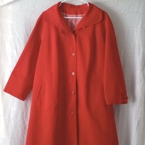 VINTAGE, Orange Fall Coat, Midi, Like New! Sz 16